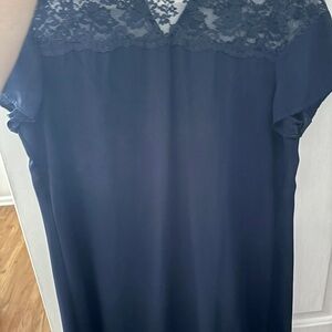 Navy Lace Shift Dress